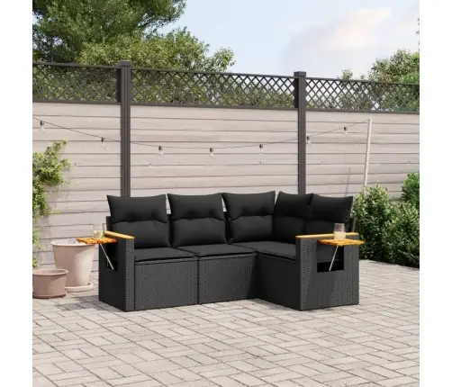 4-Daļīgs Dārza Dīvāna Komplekts Ar Matračiem, Pe Rotangpalma Vidaxl