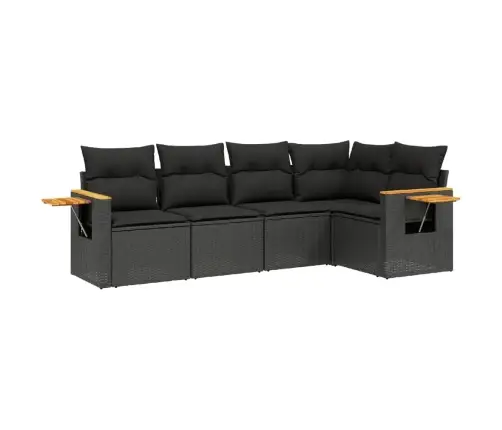 5-Daļīgs Dārza Dīvāna Komplekts Ar Matračiem, Pe Rotangpalma Vidaxl