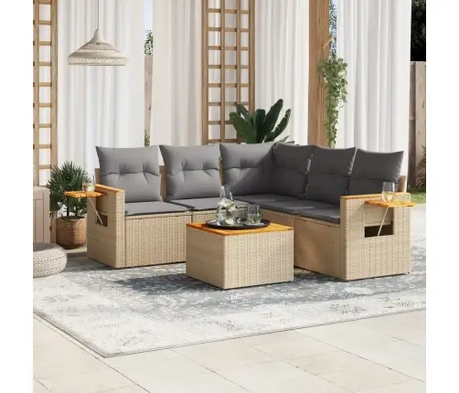 6-Osaline Aiadiivani Komplekt Patjadega, Beež, Polürotang