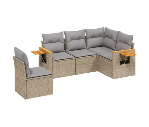 5-Osaline Aiadiivani Komplekt Patjadega, Beež, Polürotang