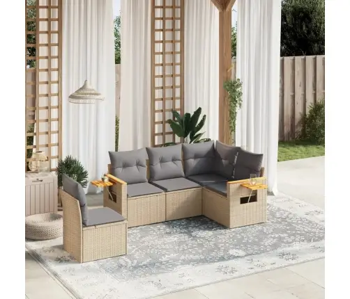 5-Osaline Aiadiivani Komplekt Patjadega, Beež, Polürotang