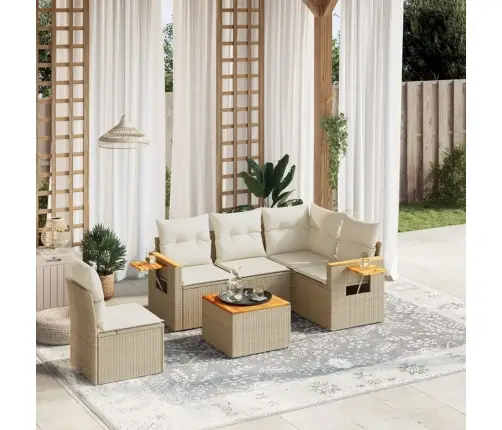 6-Osaline Aiadiivani Komplekt Patjadega, Beež, Polürotang