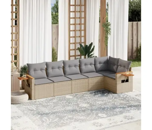 6-Osaline Aiadiivani Komplekt Patjadega, Beež, Polürotang