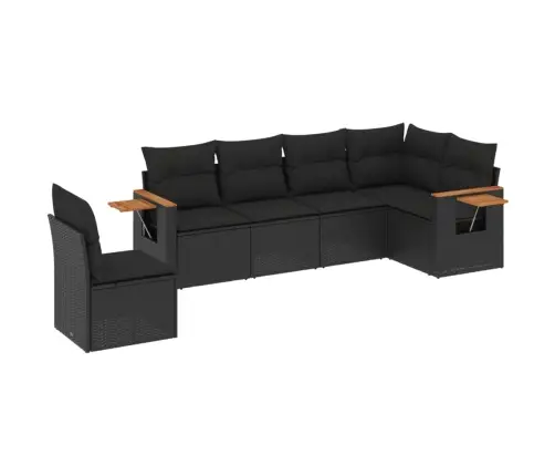 6-Osaline Aiadiivani Komplekt Patjadega, Must, Polürotang