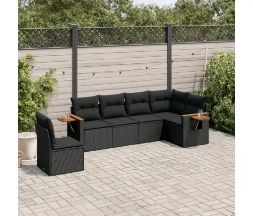 6-Osaline Aiadiivani Komplekt Patjadega, Must, Polürotang