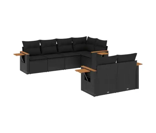 7-Osaline Aiadiivani Komplekt Patjadega, Must, Polürotang