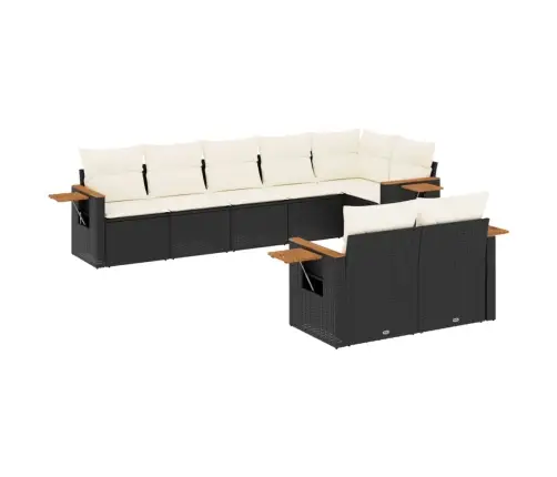 8-Osaline Aiadiivani Komplekt Patjadega, Must, Polürotang