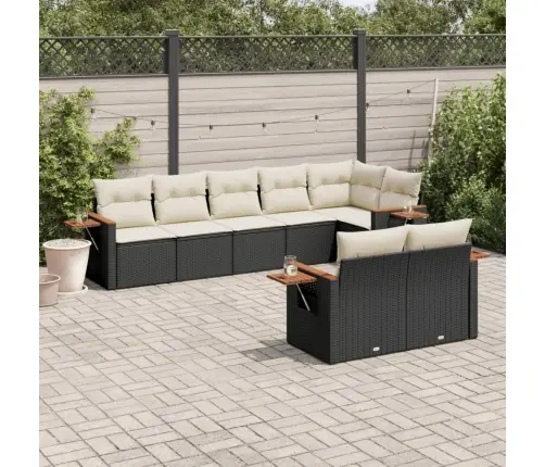 8-Osaline Aiadiivani Komplekt Patjadega, Must, Polürotang