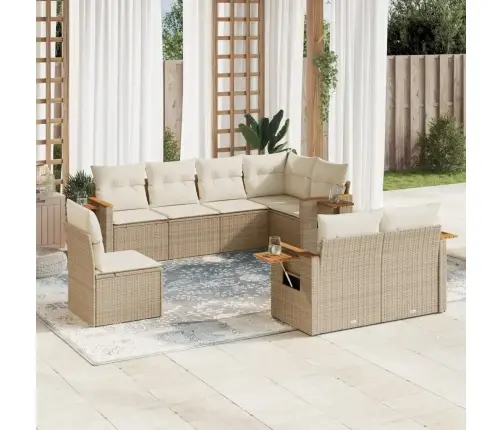 8-Osaline Aiadiivani Komplekt Patjadega, Beež, Polürotang