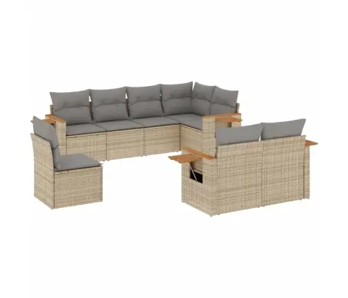 8-Osaline Aiadiivani Komplekt Patjadega, Beež, Polürotang