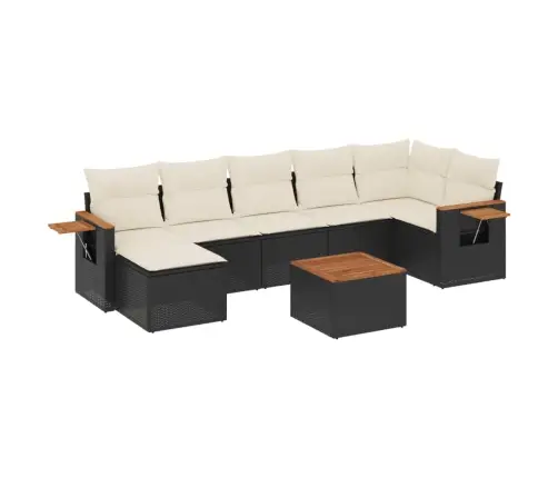 8-Osaline Aiadiivani Komplekt Patjadega, Must, Polürotang