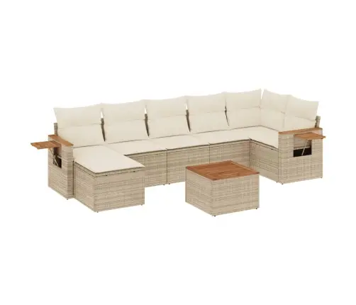 8-Osaline Aiadiivani Komplekt Patjadega, Beež, Polürotang