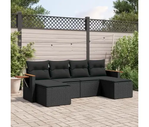 6-Osaline Aiadiivani Komplekt Patjadega, Must, Polürotang