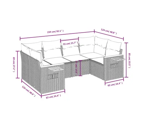 6-Daļīgs Dārza Dīvāna Komplekts Ar Matračiem, Pelēks Pe Pinums Vidaxl