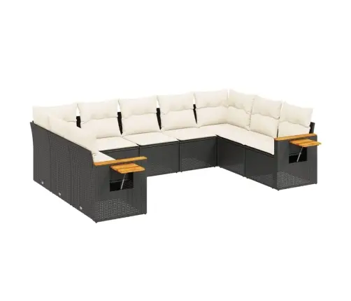 9-Osaline Aiadiivani Komplekt Patjadega, Must, Polürotang