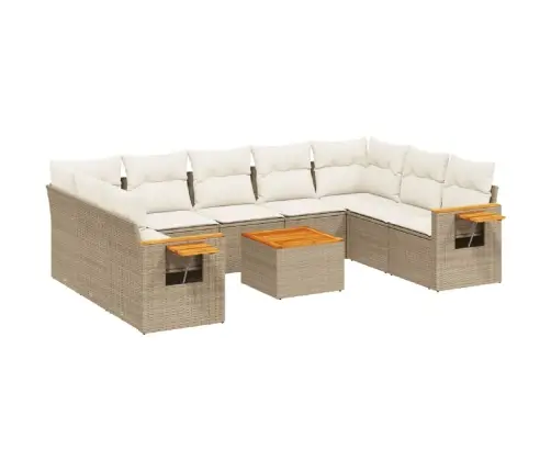 10-Osaline Aiadiivani Komplekt Patjadega, Beež, Polürotang