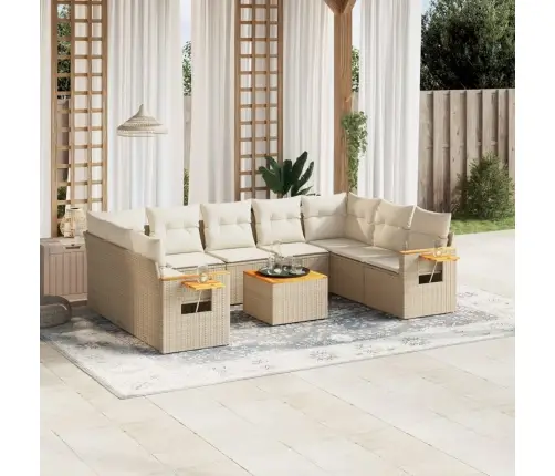 10-Osaline Aiadiivani Komplekt Patjadega, Beež, Polürotang