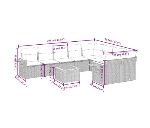 Sodo Komplektas Su Pagalvėlėmis, 10 Dalių, Juodas, Poliratanas