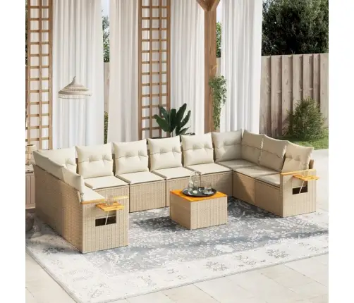 11-Osaline Aiadiivani Komplekt Patjadega, Beež, Polürotang