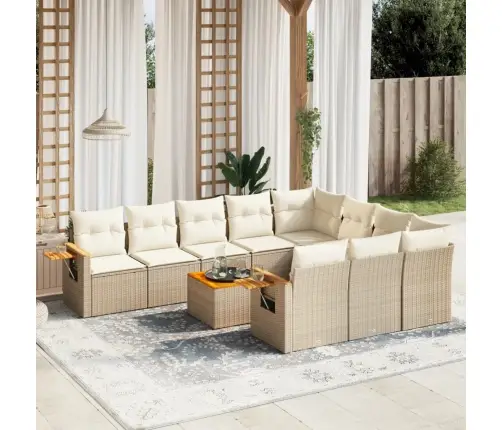 11-Osaline Aiadiivani Komplekt Patjadega, Beež, Polürotang