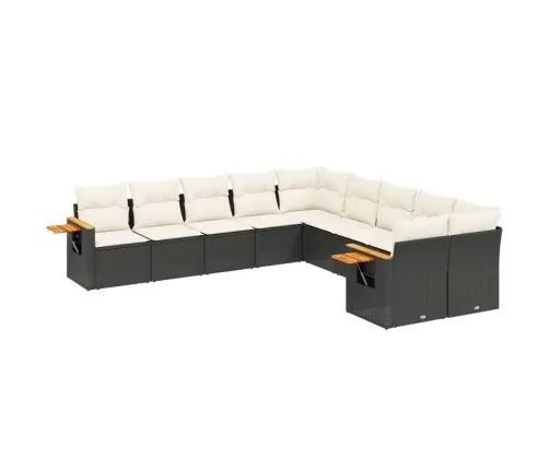 10-Osaline Aiadiivani Komplekt Patjadega, Must, Polürotang