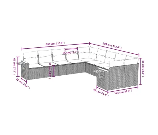 10-Osaline Aiadiivani Komplekt Patjadega, Must, Polürotang
