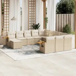 11-Osaline Aiadiivani Komplekt Patjadega, Beež, Polürotang