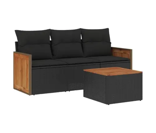 4-Osaline Aiadiivani Komplekt Patjadega, Must, Polürotang