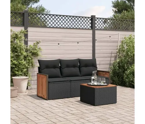 4-Osaline Aiadiivani Komplekt Patjadega, Must, Polürotang