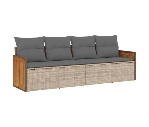 4-Osaline Aiadiivani Komplekt Patjadega, Beež, Polürotang