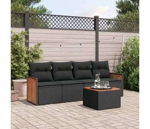 5-Osaline Aiadiivanikomplekt Patjadega, Must, Polürotang