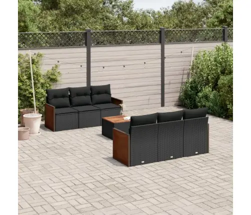 7-Osaline Aiadiivani Komplekt Patjadega, Must, Polürotang