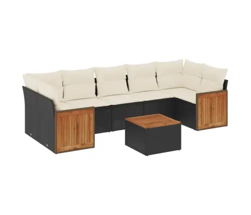 8-Osaline Aiadiivani Komplekt Patjadega, Must, Polürotang