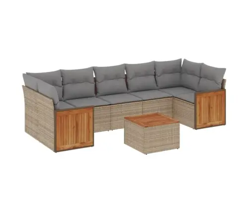 8-Osaline Aiadiivani Komplekt Patjadega, Beež, Polürotang