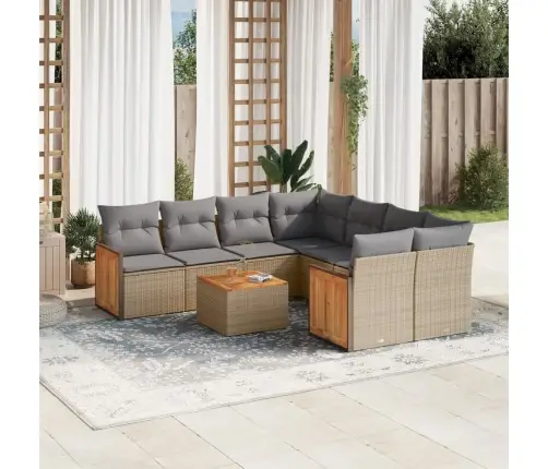 9-Osaline Aiadiivani Komplekt Patjadega, Beež, Polürotang