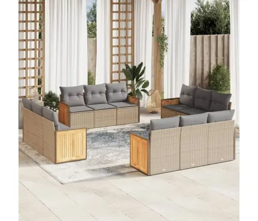 12-Osaline Aiadiivani Komplekt Patjadega, Beež, Polürotang