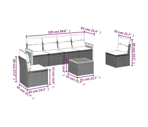 7-Osaline Aiadiivani Komplekt Patjadega, Must, Polürotang