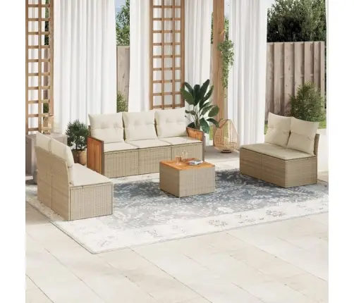 8-Osaline Aiadiivani Komplekt Patjadega, Beež, Polürotang