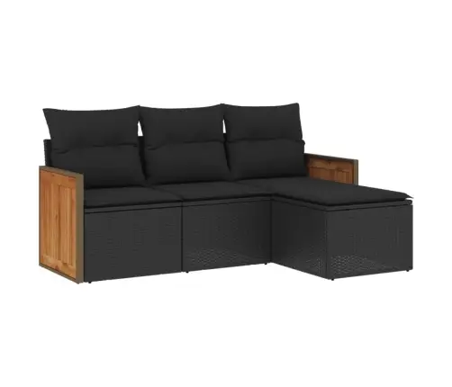 4-Daļīgs Dārza Dīvāna Komplekts Ar Matračiem, Pe Rotangpalma Vidaxl