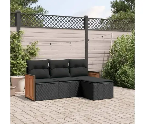 4-Daļīgs Dārza Dīvāna Komplekts Ar Matračiem, Pe Rotangpalma Vidaxl