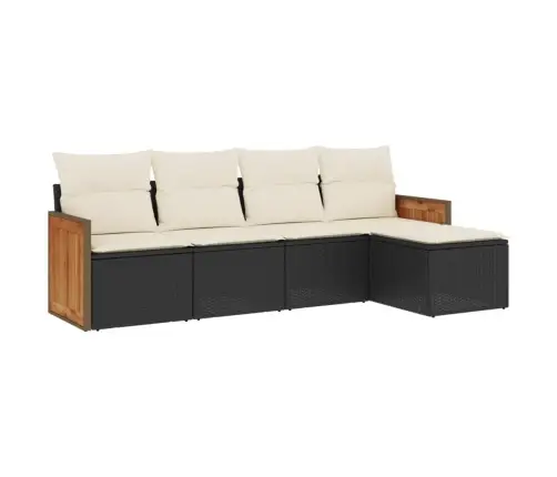 5-Osaline Aiadiivanikomplekt Patjadega, Must, Polürotang