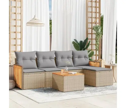 6-Osaline Aiadiivani Komplekt Patjadega, Beež, Polürotang