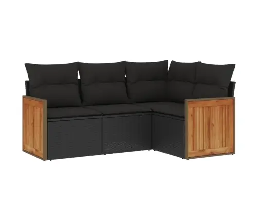 4-Daļīgs Dārza Dīvāna Komplekts Ar Matračiem, Pe Rotangpalma Vidaxl