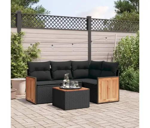 5-Daļīgs Dārza Dīvāna Komplekts Ar Matračiem, Pe Rotangpalma Vidaxl