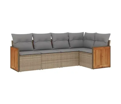 5-Osaline Aiadiivani Komplekt Patjadega, Beež, Polürotang