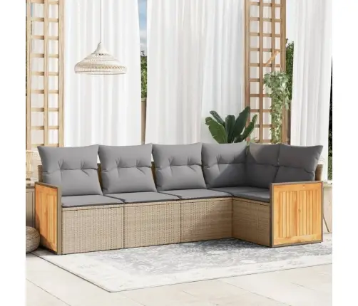 5-Osaline Aiadiivani Komplekt Patjadega, Beež, Polürotang