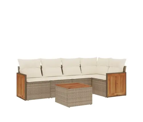 6-Osaline Aiadiivani Komplekt Patjadega, Beež, Polürotang