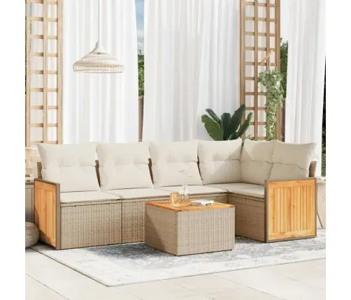 6-Osaline Aiadiivani Komplekt Patjadega, Beež, Polürotang