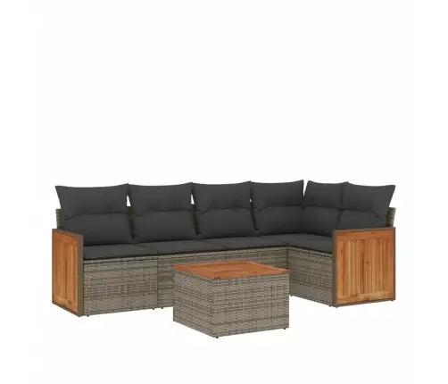 Sofos Komplektas Su Pagalvėlėmis, 6 Dalių, Pilkas, Poliratanas