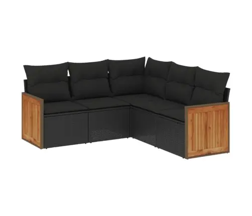 5-Daļīgs Dārza Dīvāna Komplekts Ar Matračiem, Pe Rotangpalma Vidaxl